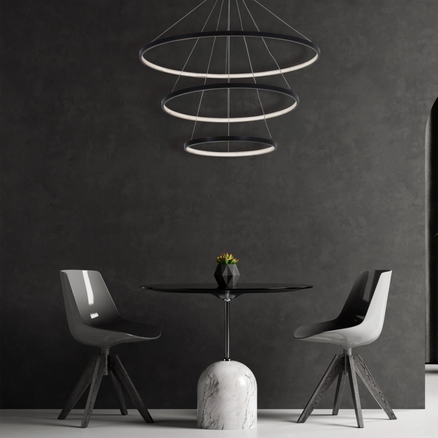 LED Luster na sajli LEA LED/60W/230V 4000K pr. 80 cm crna