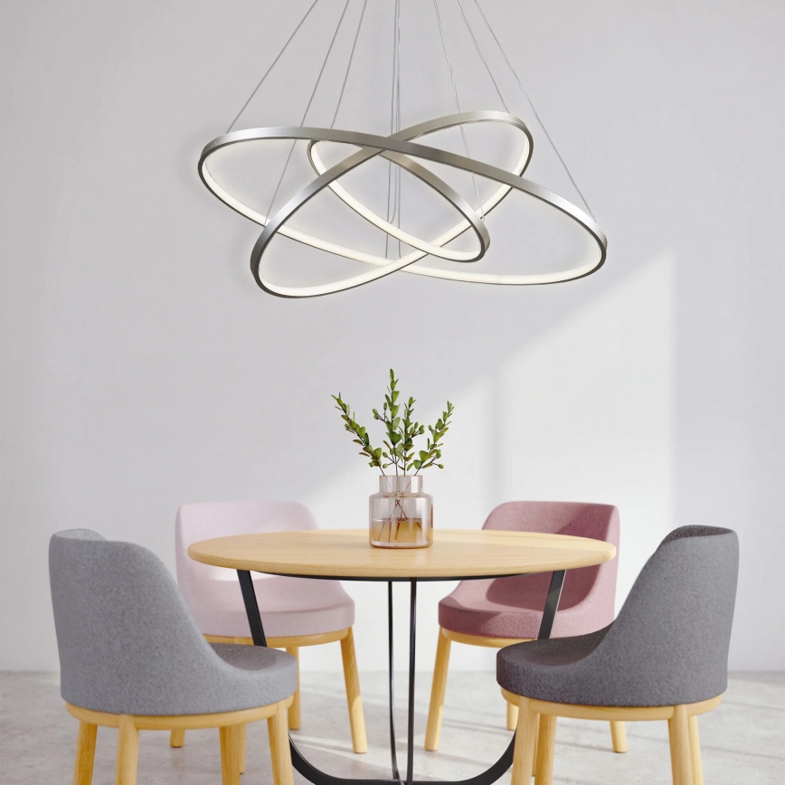 LED Luster na sajli LEA LED/60W/230V 4000K pr. 80 cm mat krom