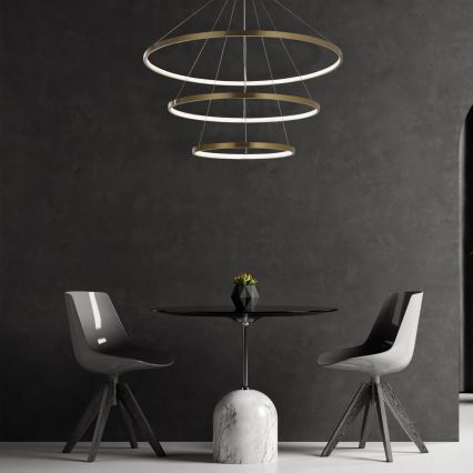 LED Luster na sajli LEA LED/60W/230V 4000K pr. 80 cm zlatna