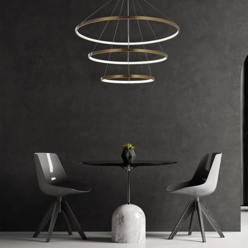 LED Luster na sajli LEA LED/60W/230V 4000K pr. 80 cm zlatna