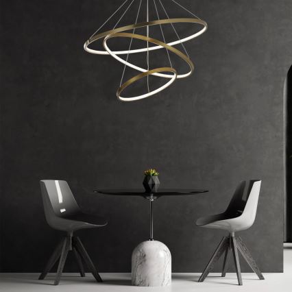 LED Luster na sajli LEA LED/60W/230V 4000K pr. 80 cm zlatna