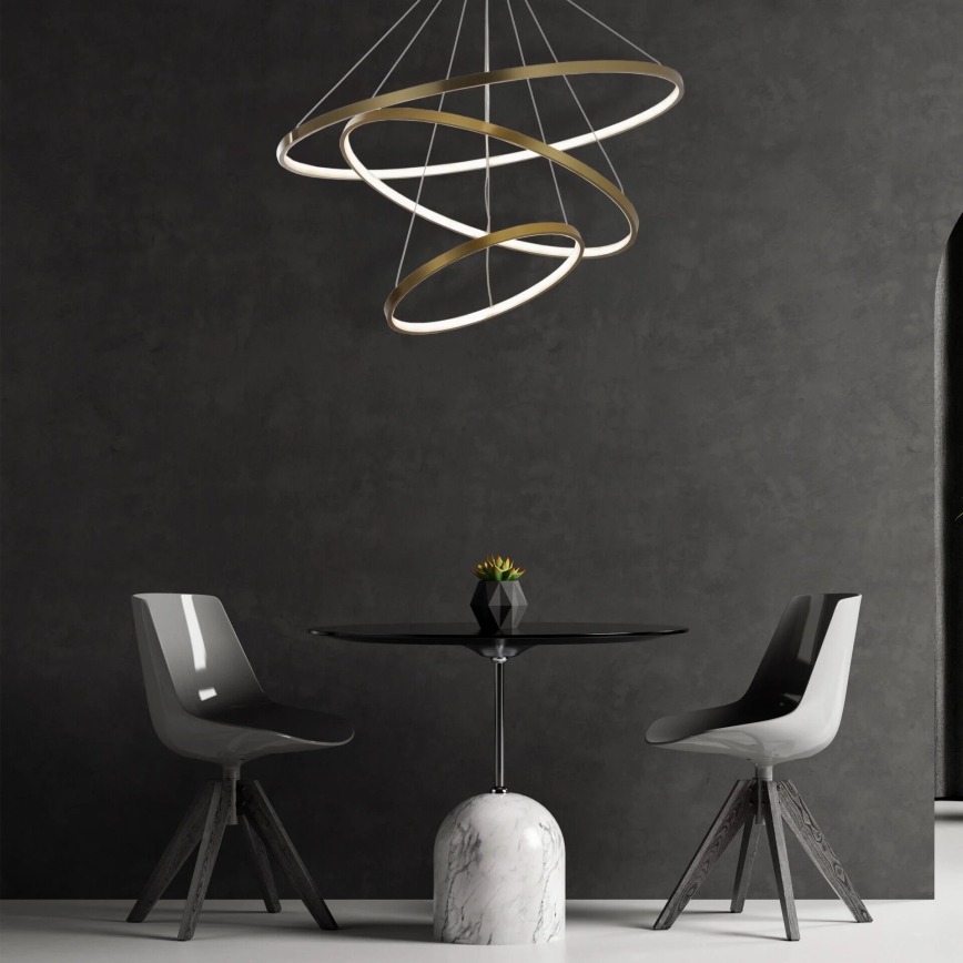 LED Luster na sajli LEA LED/60W/230V 4000K pr. 80 cm zlatna