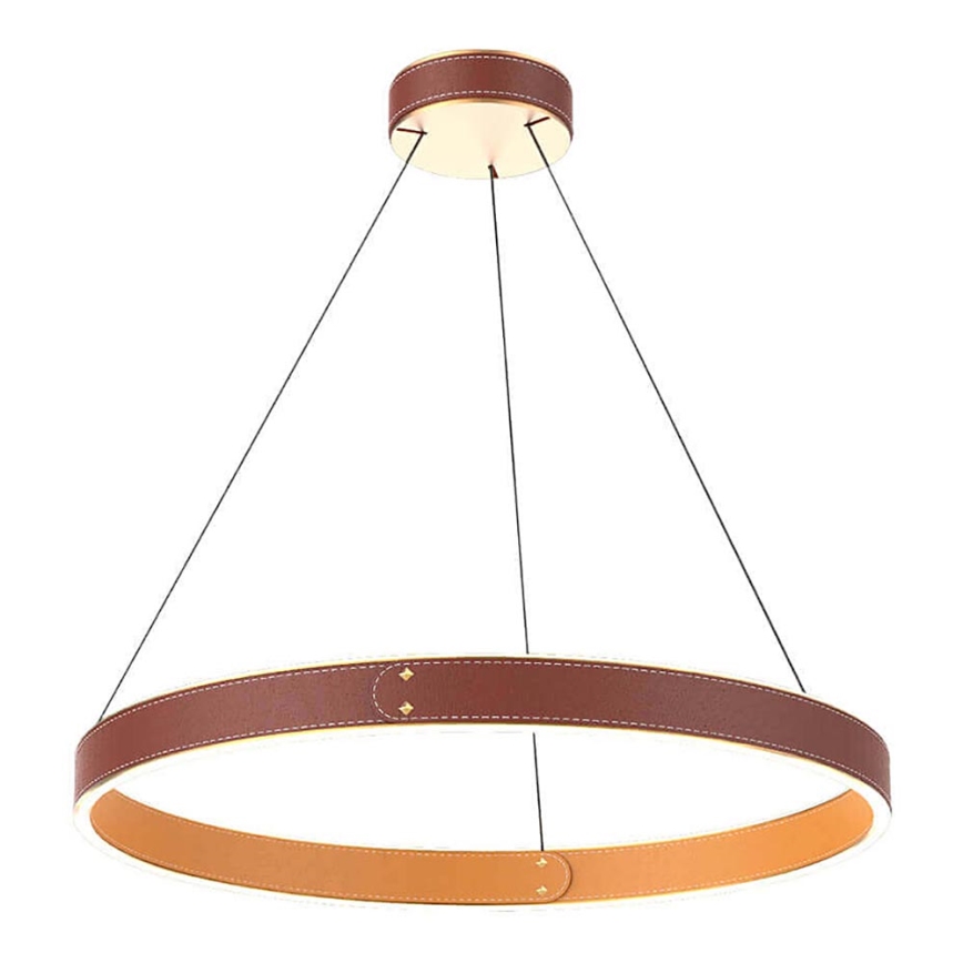 LED Luster na sajli LEATHER LED/47,8W/230V smeđa/narančasta