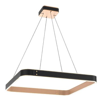 LED Luster na sajli LEATHER LED/53W/230V crna/bež