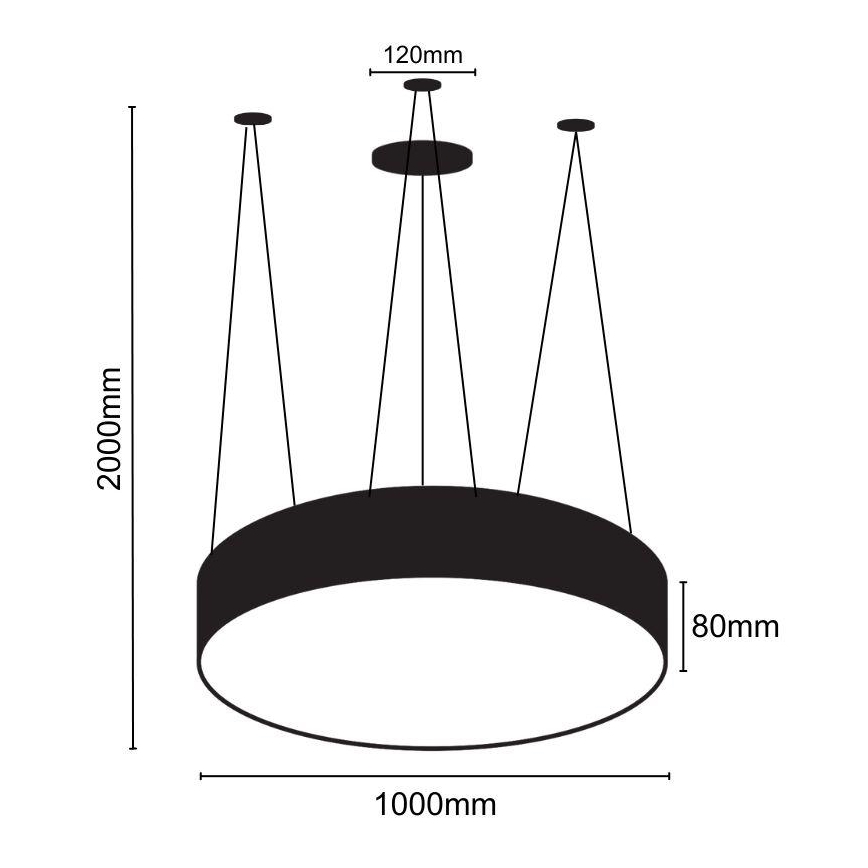 LED Luster na sajli LED/100W/230V 4000K pr. 100 cm