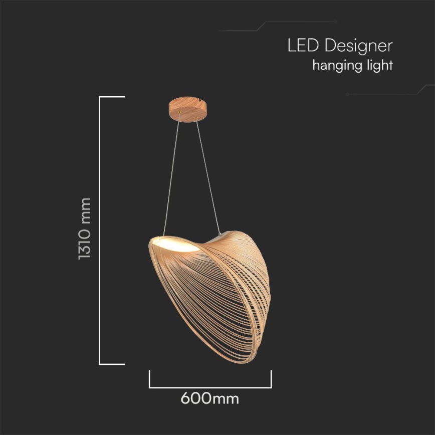 LED Luster na sajli LED/10W/230V 3000K bež