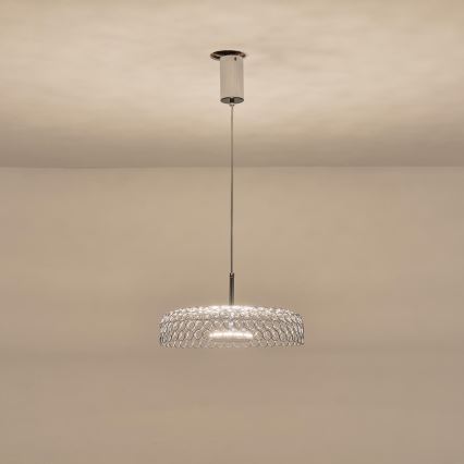 LED Luster na sajli LED/10W/230V 3000K sjajni krom pr. 35 cm