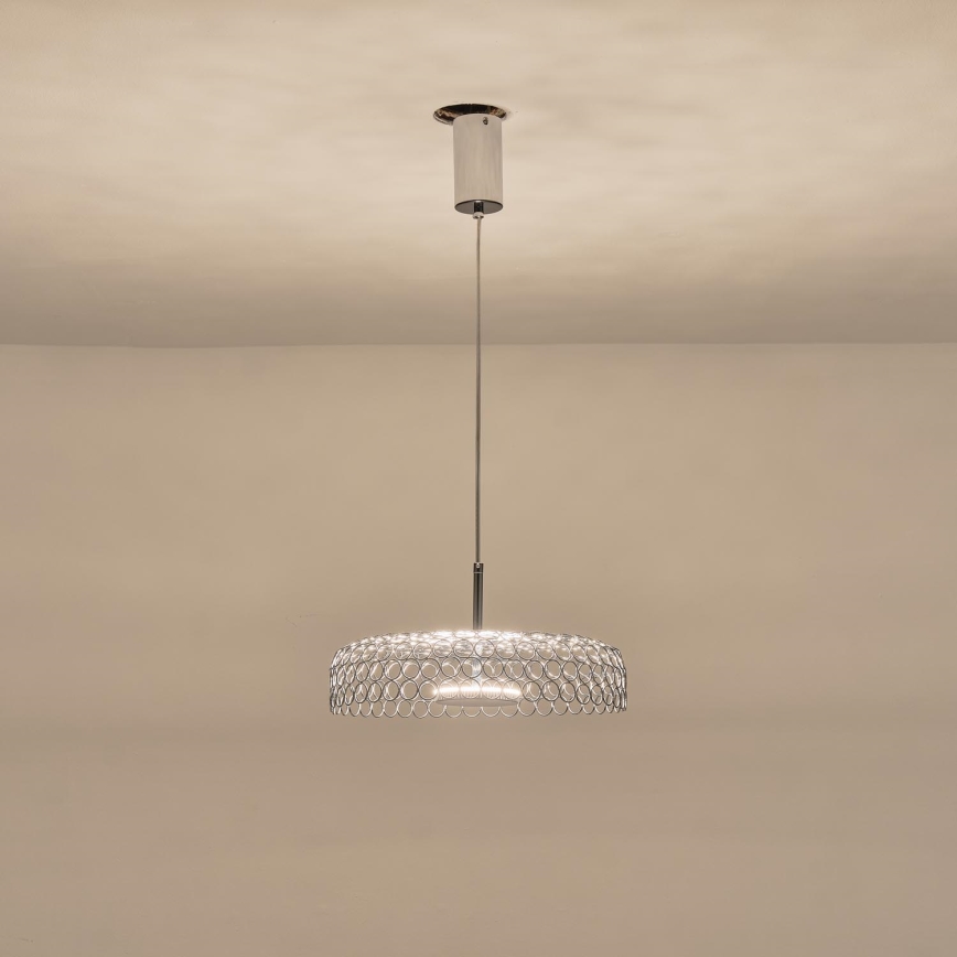 LED Luster na sajli LED/10W/230V 3000K sjajni krom pr. 35 cm