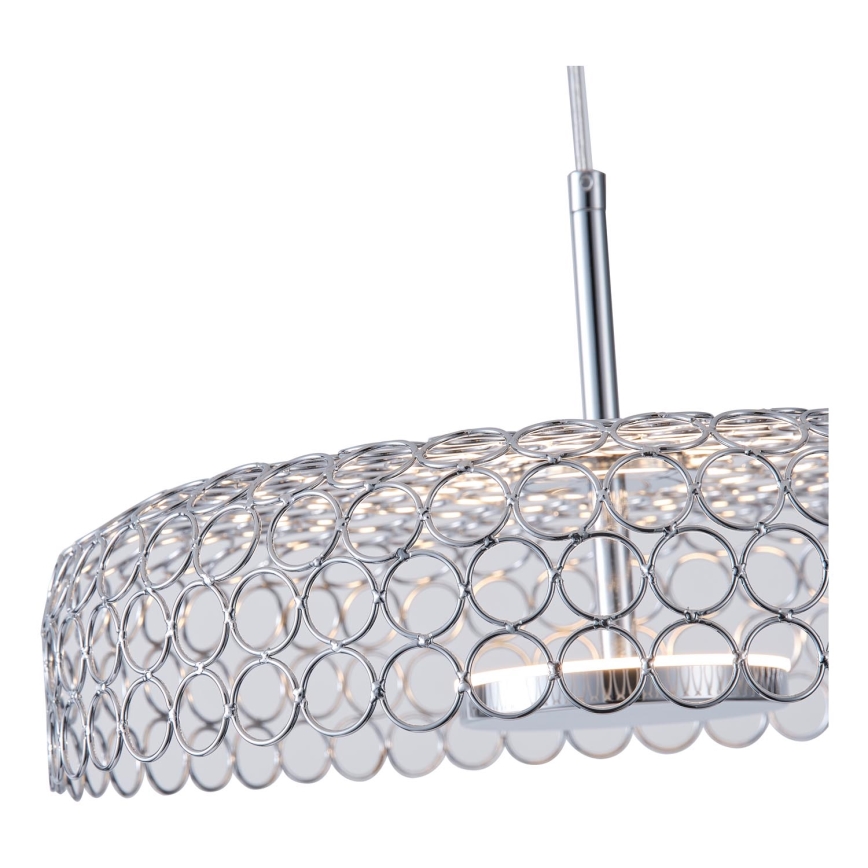 LED Luster na sajli LED/10W/230V 3000K sjajni krom pr. 35 cm