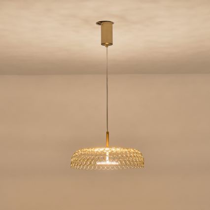 LED Luster na sajli LED/10W/230V 3000K zlatna pr. 35 cm