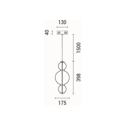 LED Luster na sajli LED/12,6W/230V 3000K