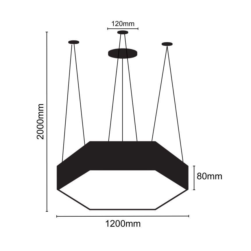 LED Luster na sajli LED/120W/230V 4000K pr. 120 cm