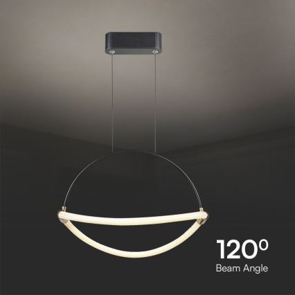 LED Luster na sajli LED/12W/230V 3000K pr. 40 cm