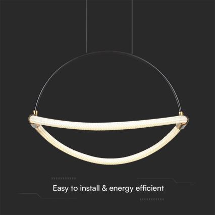 LED Luster na sajli LED/12W/230V 3000K pr. 40 cm