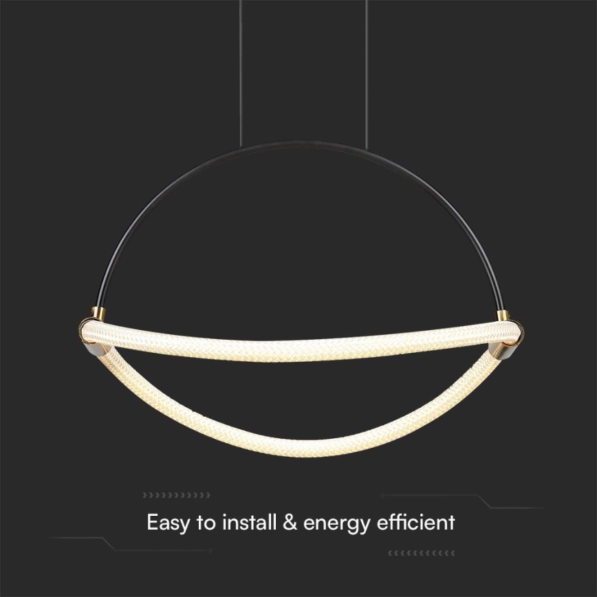 LED Luster na sajli LED/12W/230V 3000K pr. 40 cm