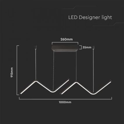 LED Luster na sajli LED/12W/230V 4000K crna