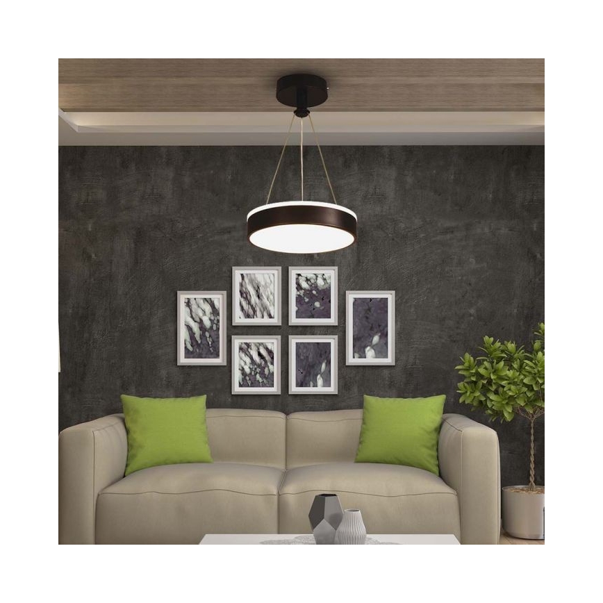 LED Luster na sajli LED/12W/230V 4000K crna
