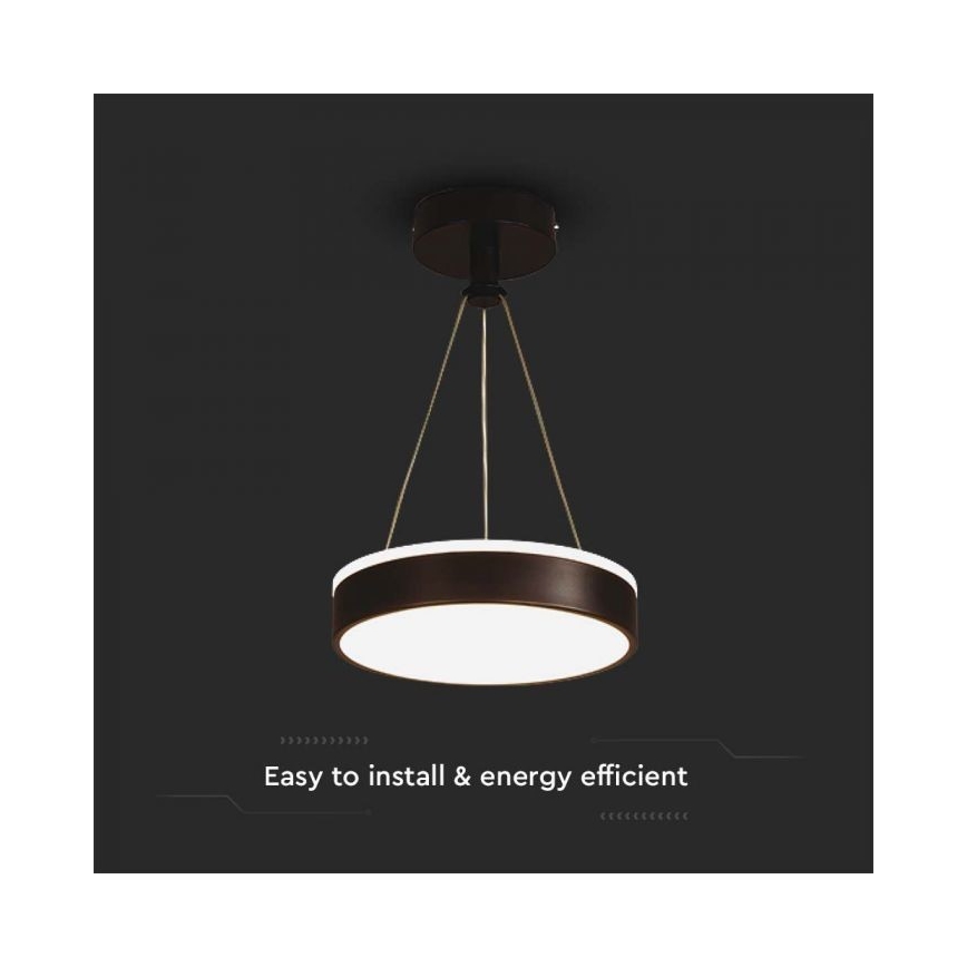LED Luster na sajli LED/12W/230V 4000K crna