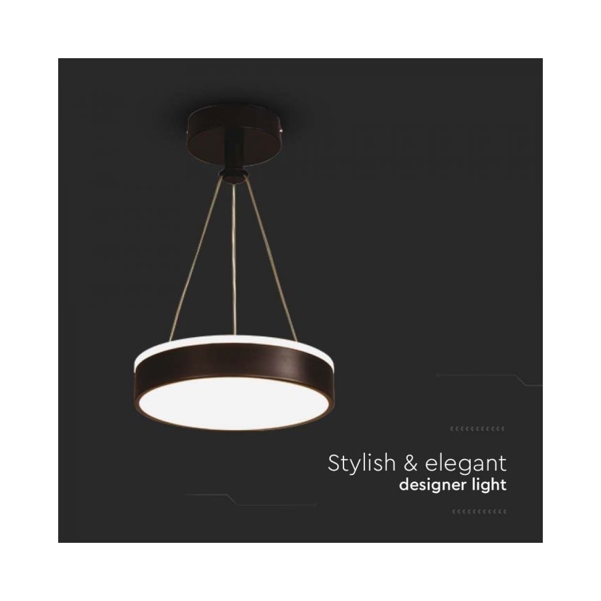 LED Luster na sajli LED/12W/230V 4000K crna