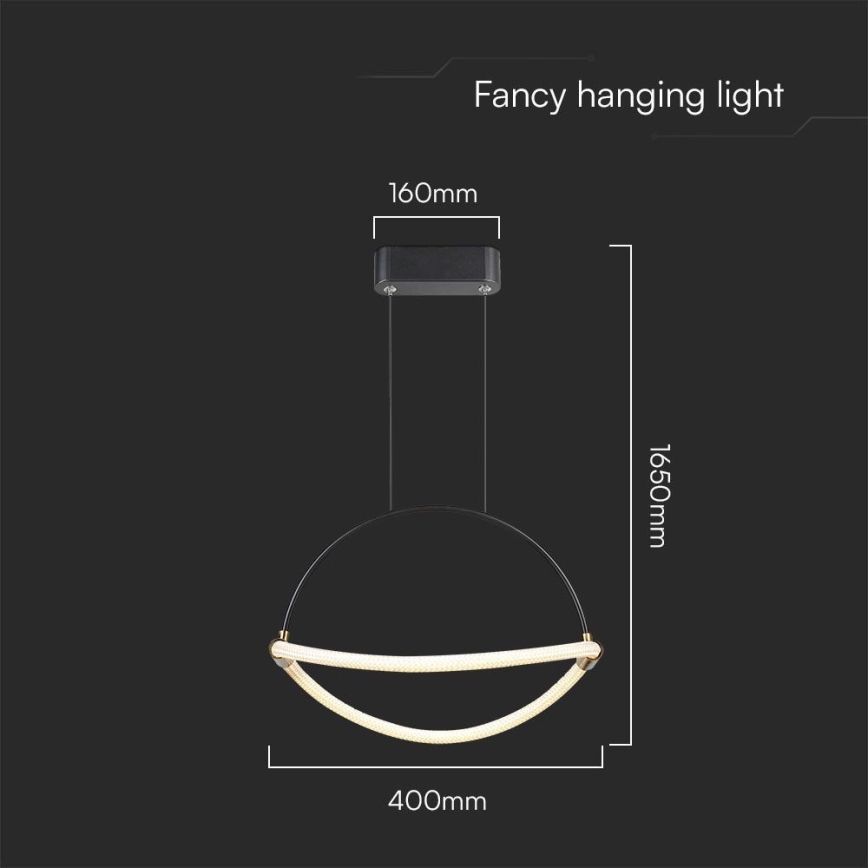 LED Luster na sajli LED/12W/230V 4000K pr. 40 cm