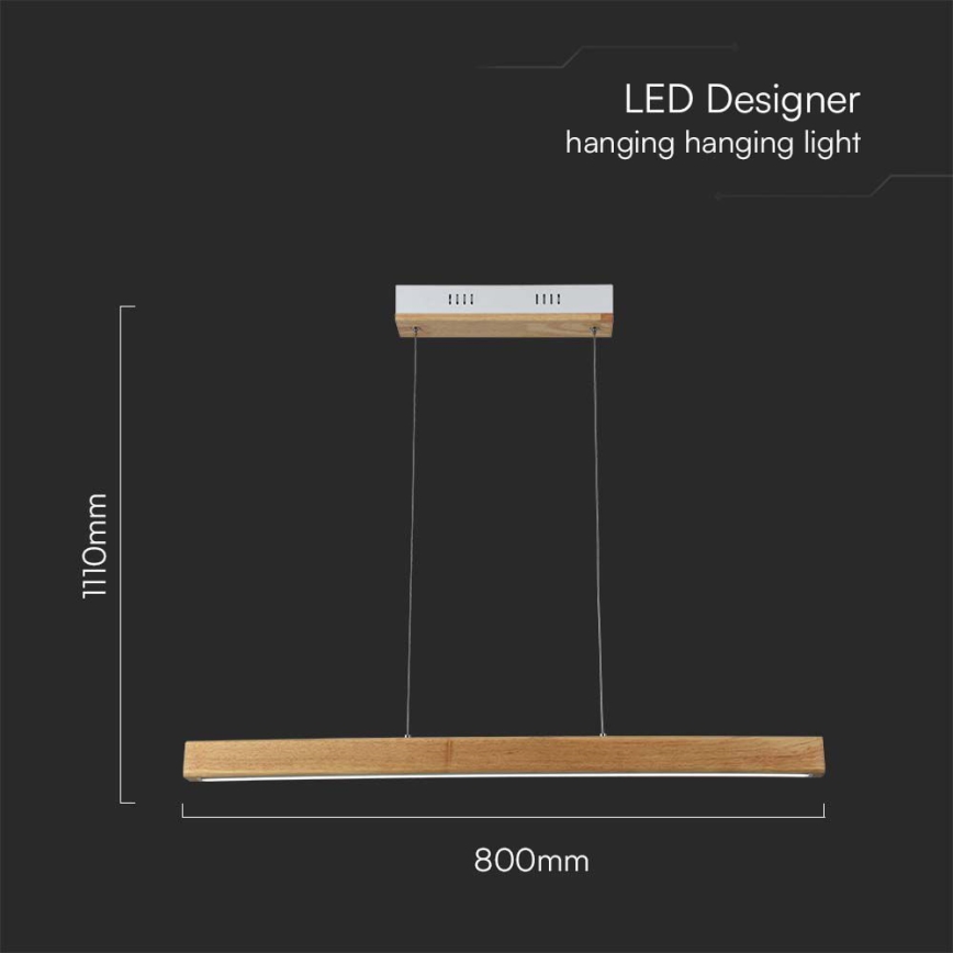 LED Luster na sajli LED/12W/230V 4000K smeđa