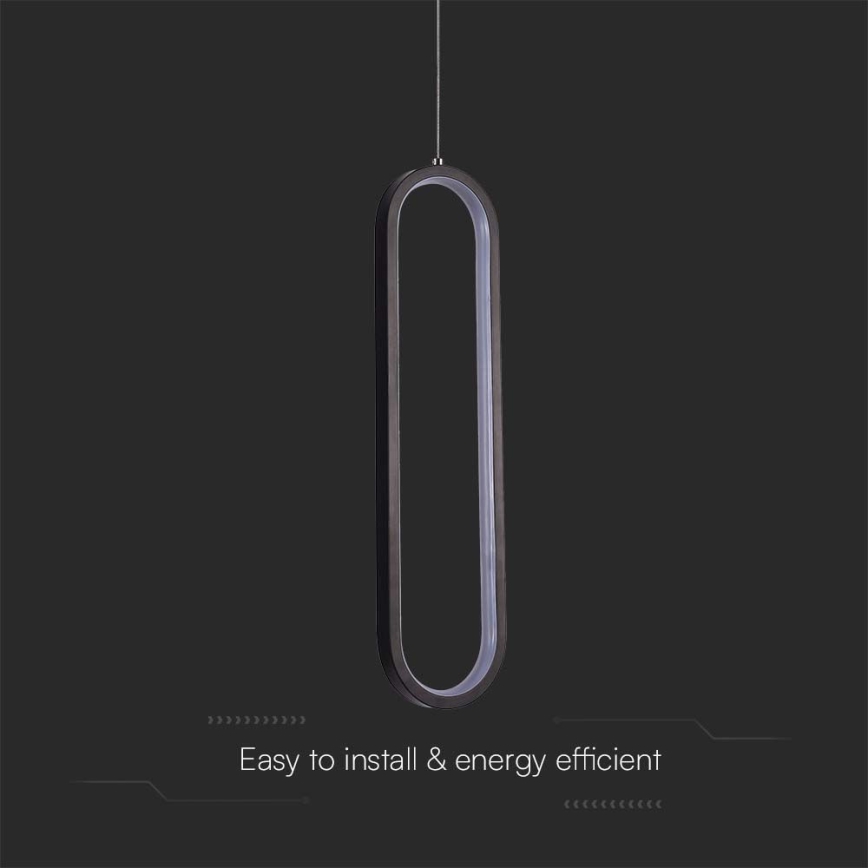 LED Luster na sajli LED/13W/230V 3000K crna