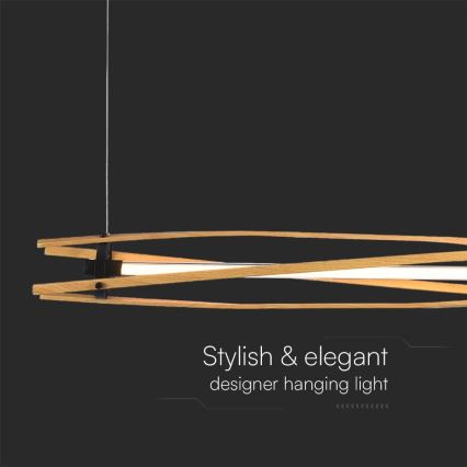 LED Luster na sajli LED/15W/230V 3000K smeđa