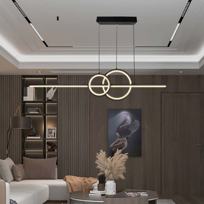 LED Luster na sajli LED/15W/230V 4000K crna