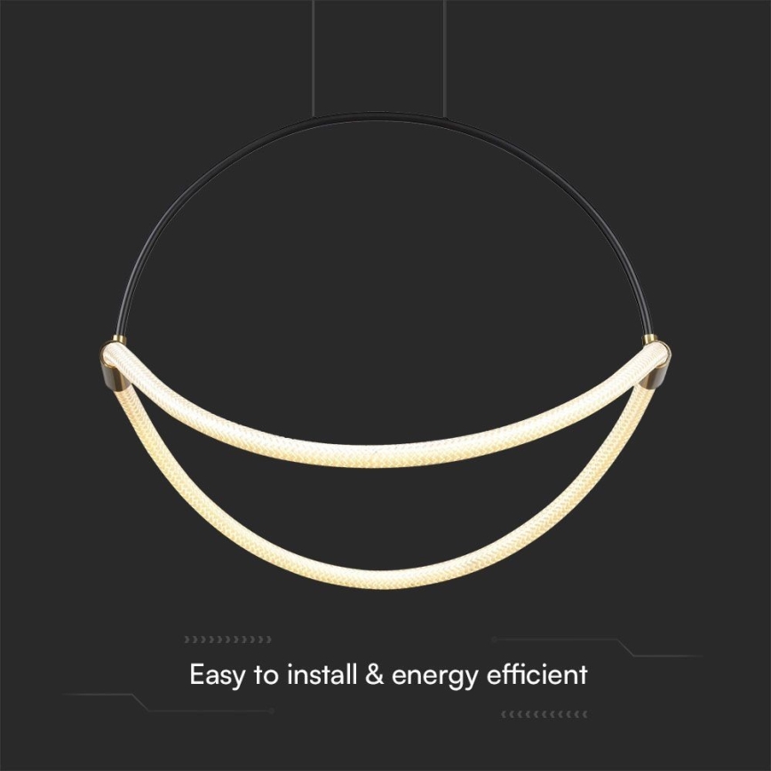 LED Luster na sajli LED/16W/230V 3000K pr. 50 cm