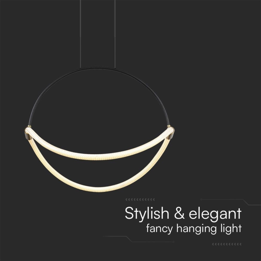 LED Luster na sajli LED/16W/230V 3000K pr. 50 cm