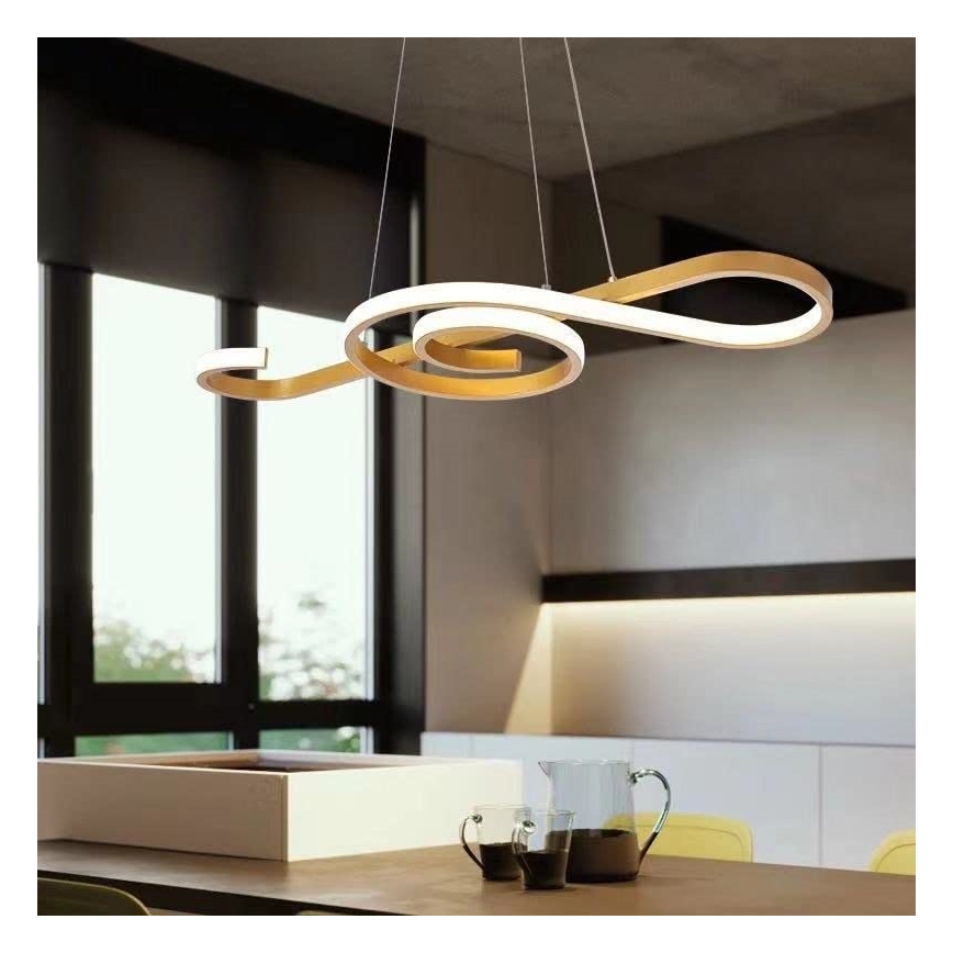 LED Luster na sajli LED/18W/230V 3000K zlatna