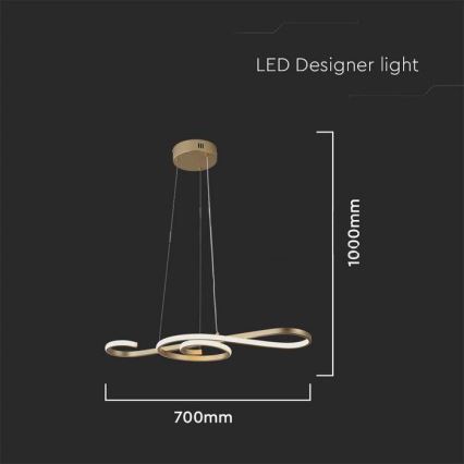 LED Luster na sajli LED/18W/230V 3000K zlatna