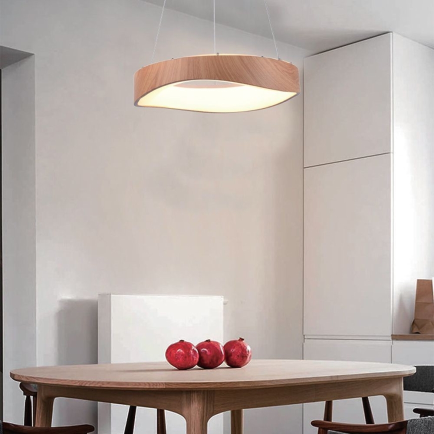 LED Luster na sajli LED/18W/230V 3000K ø 40 cm smeđa