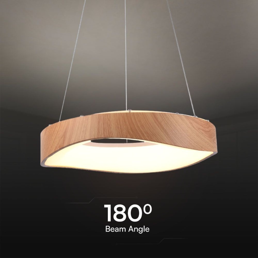 LED Luster na sajli LED/18W/230V 3000K ø 40 cm smeđa
