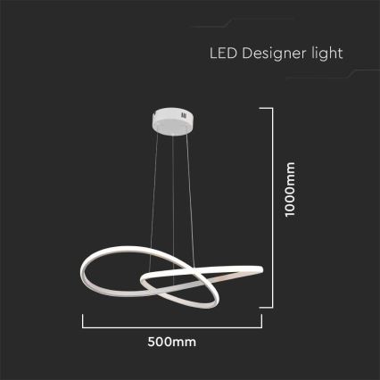 LED Luster na sajli LED/20W/230V 3000K bijela