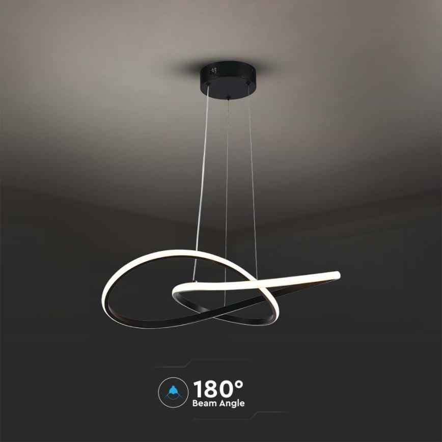 LED Luster na sajli LED/20W/230V 3000K crna