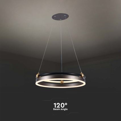 LED Luster na sajli LED/20W/230V 3000K pr. 42 cm smeđa