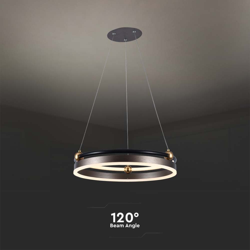 LED Luster na sajli LED/20W/230V 3000K pr. 42 cm smeđa