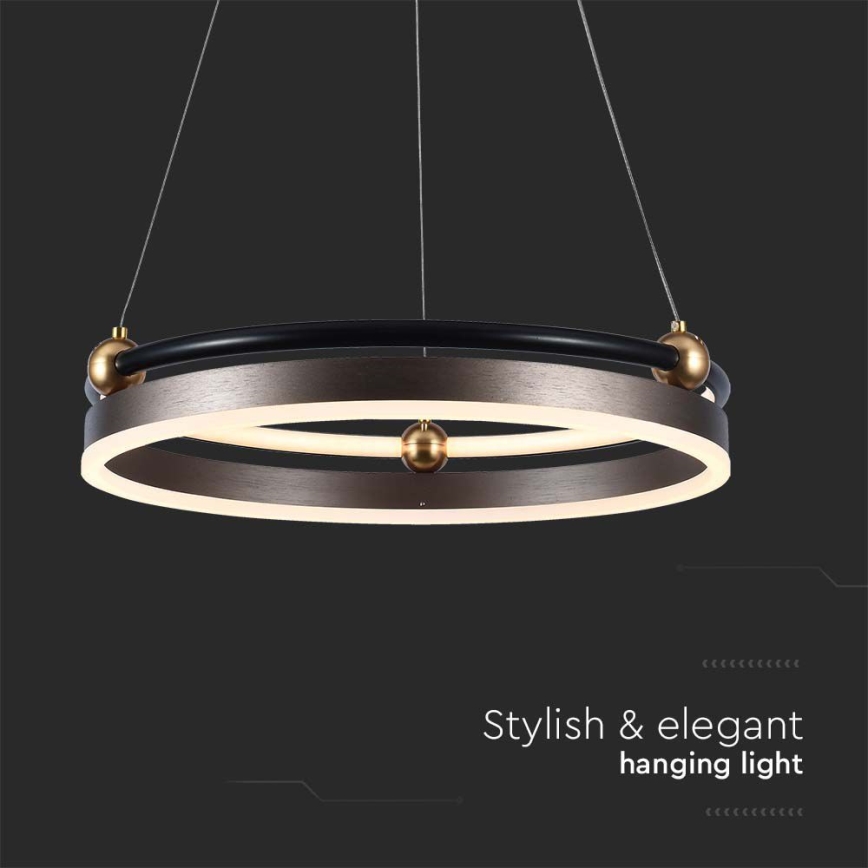 LED Luster na sajli LED/20W/230V 3000K pr. 42 cm smeđa