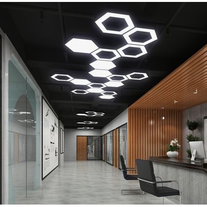 LED luster na sajli LED/20W/230V crni