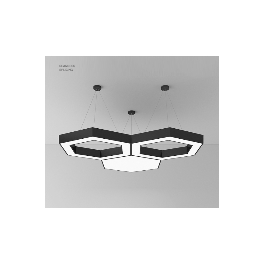 LED luster na sajli LED/20W/230V crni