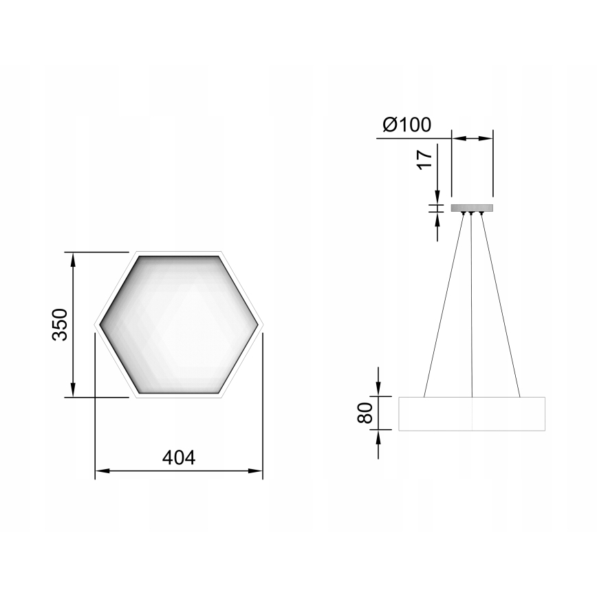 LED luster na sajli LED/20W/230V crni
