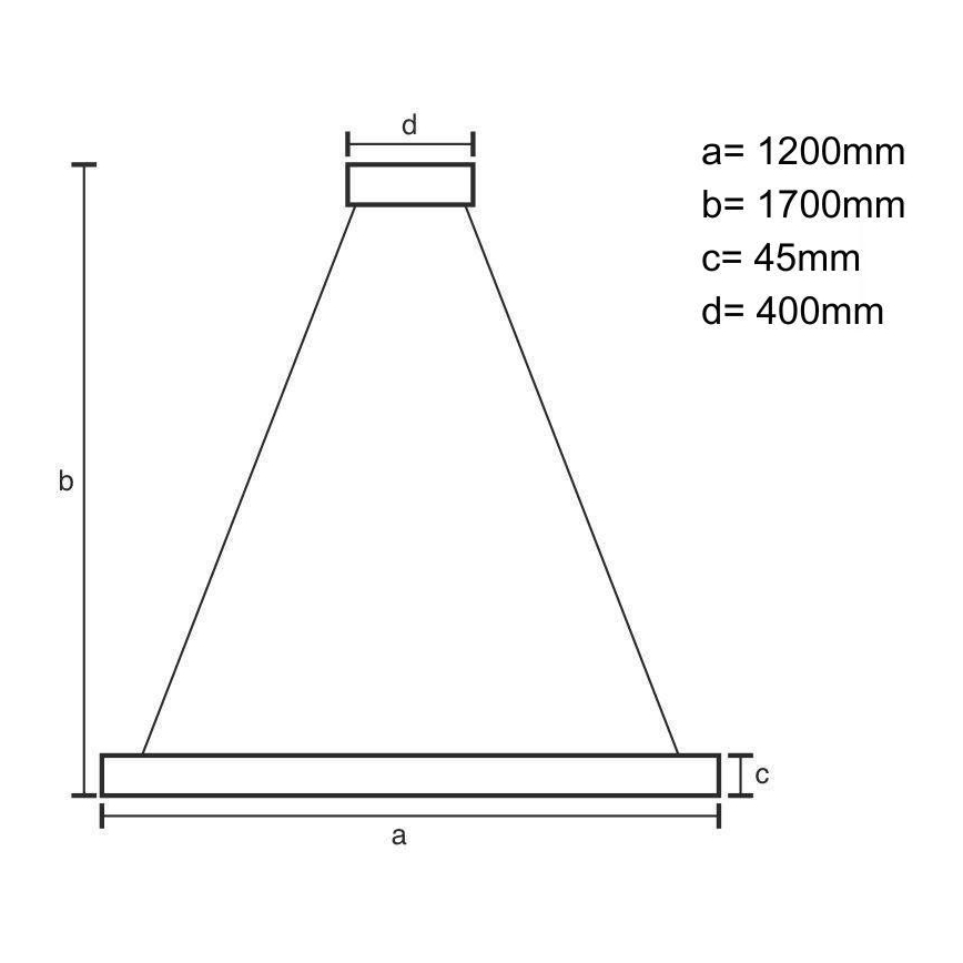 LED Luster na sajli LED/22W/230V 4000K 120 cm bukva/masivni