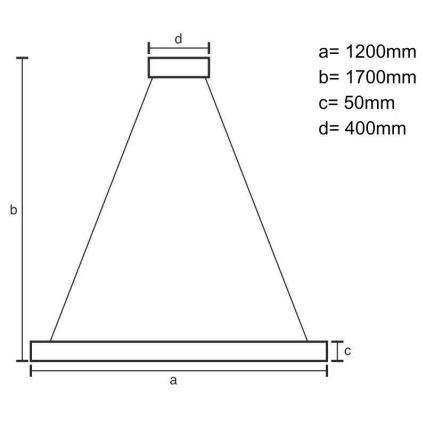 LED Luster na sajli LED/22W/230V 4000K 120 cm bukva/masivni