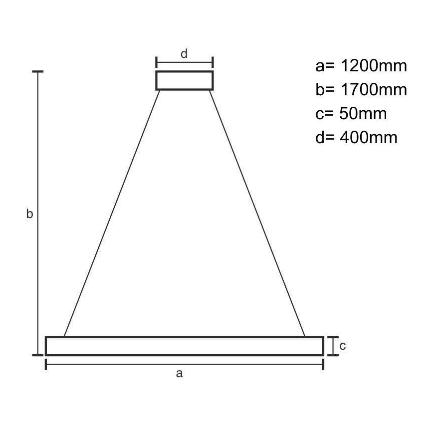 LED Luster na sajli LED/22W/230V 4000K 120 cm bukva/masivni