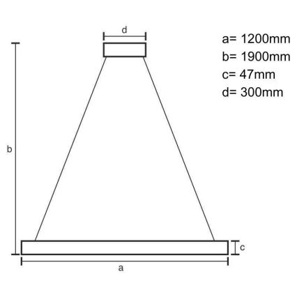 LED Luster na sajli LED/22W/230V 4000K 120 cm jasen/masivni