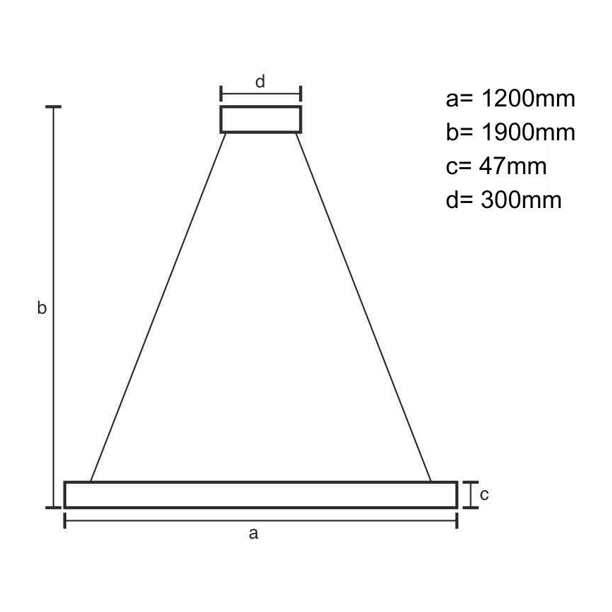 LED Luster na sajli LED/22W/230V 4000K 120 cm jasen/masivni