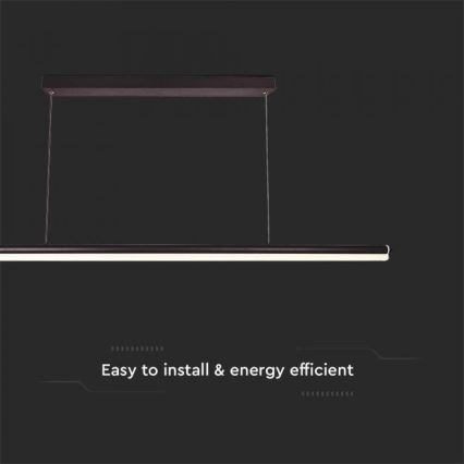 LED Luster na sajli LED/23W/230V 4000K 120 cm crna