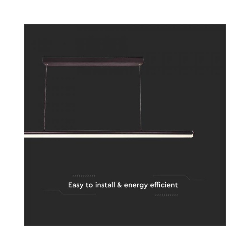LED Luster na sajli LED/23W/230V 4000K 120 cm crna