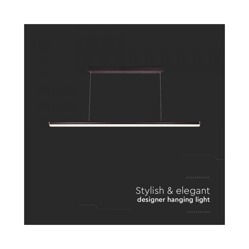 LED Luster na sajli LED/23W/230V 4000K 120 cm crna